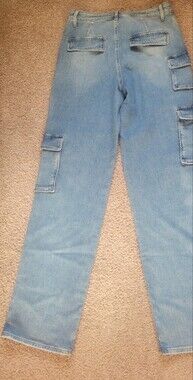 Express | Jeans | Express Light Blue Straight Cargo Jeans | Poshmark